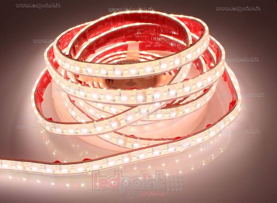 Image de Ruban led 5m 3838 RGB + blanc 4000-4250K 2835 140led/m Honglitronic 24V 28,8W/m, IP67 silicone solide transparent
