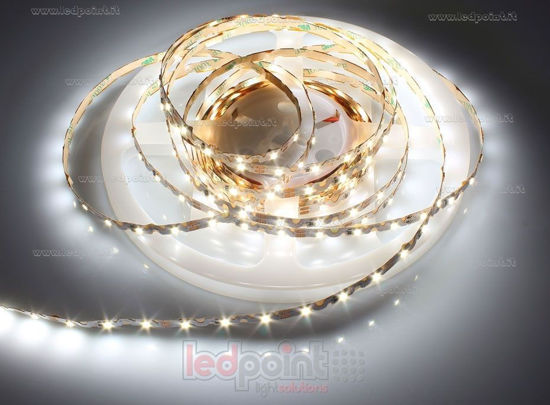 Image de Ruban led blanc 5m 4000K 3step 60leds/m Honglitronic 2835 12V 8W/m, Zigzag PCB
