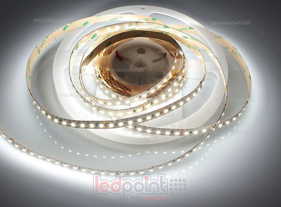 Image de Ruban Led blanc 5m 4000K 3step 2835 120led/m IP65 Parylene Honglitronic 24V 24W/m
