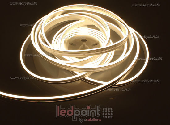 Image de Led Neon Flex 4mm blanc chaud 3000K 2835 24V 9,6W120led/m IP65 5m