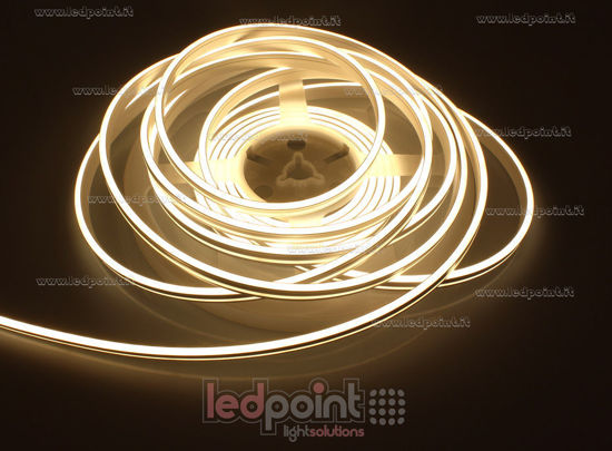 Image de Led Neon Flex 3mm blanc chaud 3000K 2835 24V 9,6W 120led/m IP65 5m