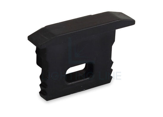 Image de Embout noir avec trou pour câble d'alimentation pour profil en aluminium encastré RE02-03