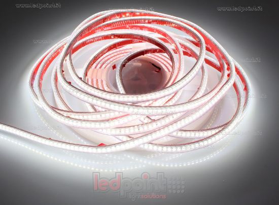 Image de Ruban led blanc 5m 4000K 3step 240leds/m 2835 24V 9,6W/m, PCB 6mm, IP65 tube en silicone extrudé, bords pleins et vide à l'interieur