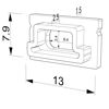 Image de Embout gris en plastique avec passe-câble pour profilé PR-SL12-16
