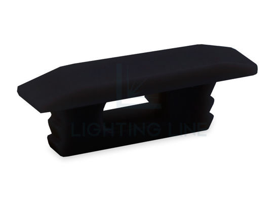 Image de Embout noir avec trou pour câble d'alimentation pour profil en aluminium encastré RE01-03