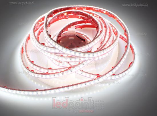 Image de Ruban led blanc 5m 4000K 3step 140leds/m 2835 24V 11W/m, PCB 6mm, IP65 tube en silicone extrudé, bords pleins et vide à l'interieur