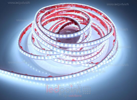 Image de Ruban led blanc froid 5m 6000K 3step 140leds/m 2835 24V 11W/m, PCB 6mm, IP65 tube en silicone extrudé, bords pleins et vide à l'interieur
