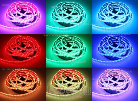 Image de Ruban led RGB 25m 72led/m 5050 230V 12W/m, IP67 silicone solide transparent