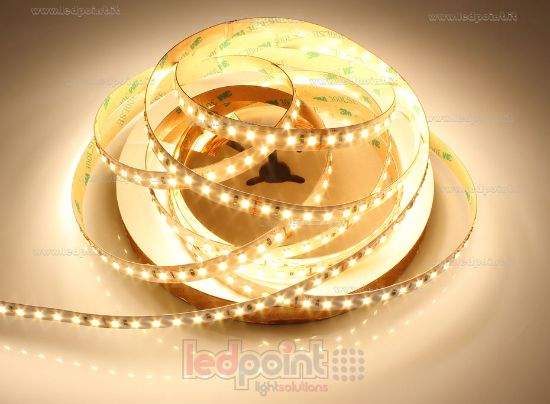 Image de Ruban Led blanc chaud 5m 3000K 3step 2835 120led/m IP65 Parylene Honglitronic 24V 24W/m