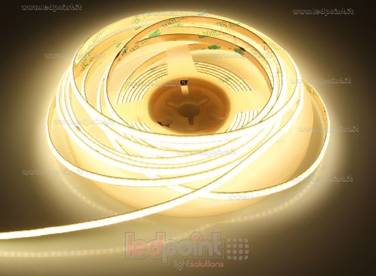 Image de Ruban led COB 5m blanc chaud 3000K CRI Ra>90 320led/m 24V 6,6W/m PCB 5mm