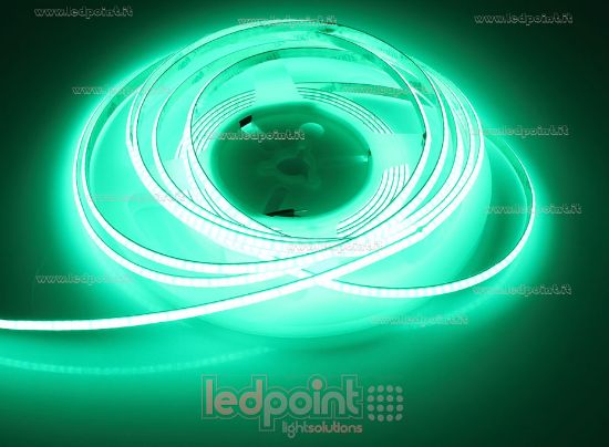 Image de Ruban led COB vert 5m 320leds/m 24V 6W/m, PCB 5mm