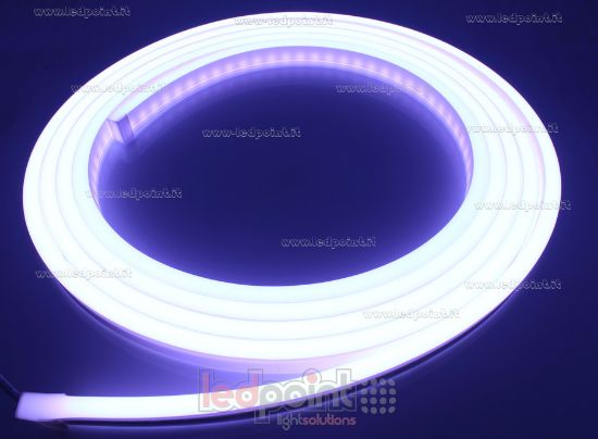 Image de Led Neon Flex 11x20mm vue latérale RGB+3000K 5050 24V 16,7W/m 70led/m IP67 5m