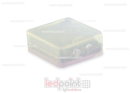 Image de Embout transparent en silicone de 12 mm avec double trou pour câbles d'alimentation de ruban LED avec protection IP64 et IP67