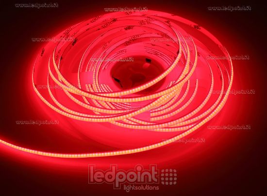 Image de Ruban led COB rouge 5m 320led/m 24V 6W/m, PCB 5mm