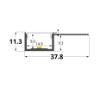 Image de Profilé en aluminium peint en blanc pour placoplâtre 38x11mm, 3 mètres