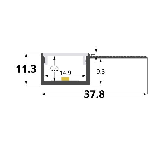 Image de Profilé en aluminium peint en blanc pour placoplâtre 38x11mm, 3 mètres