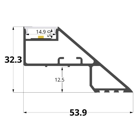 Image de Profilé en aluminium blanc pour cloisons en placoplâtre 54x32mm, 3 mètres
