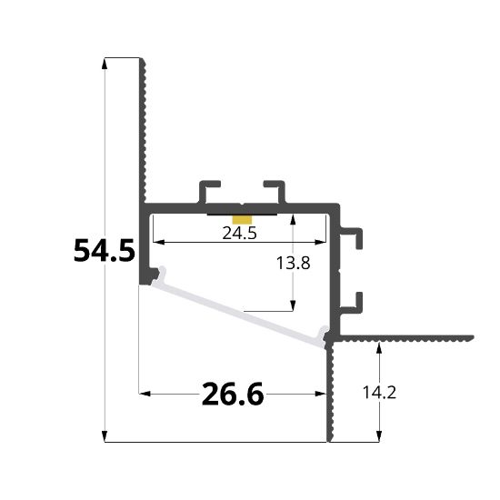 Image de Profilé en aluminium peint en blanc pour placoplâtre 54x47mm, 3 mètres
