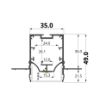 Image de Perfil d'aluminium peint  blanc pour placoplâtre 35x49mm, 3 mètres