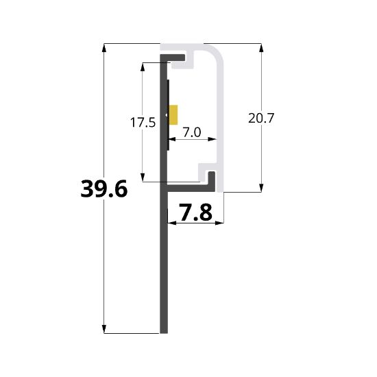 Image de Profilé aluminium pour carrelage mural 8mm, 3 mètres