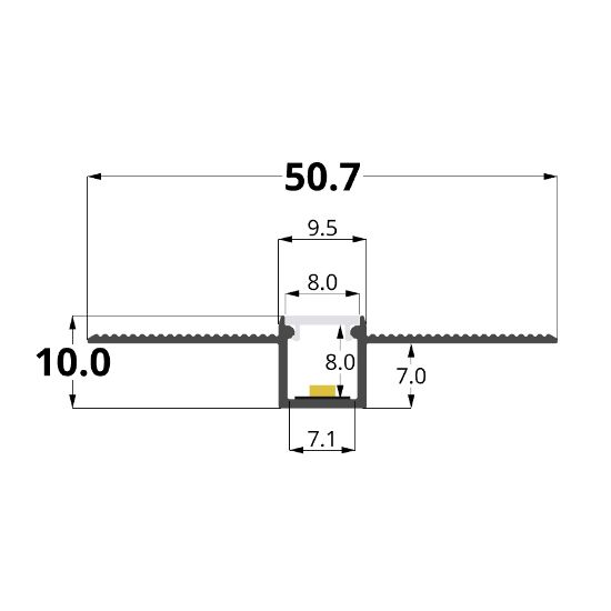 Image de Profilé en aluminium peint en blanc pour placoplâtre 50x10mm, 3 mètres