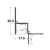 Image de Profilé angulaire en aluminium pour placoplâtre 16x12mm, 3 mètres