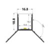 Image de Profilé en aluminium pour placoplâtre 42x32mm, 3 mètres