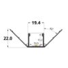 Image de Profilé angulaire en aluminium pour placoplâtre 64x22mm, 2 mètres