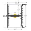 Image de Profilé aluminium double émission pour étagère de 25 mm, 2 mètres