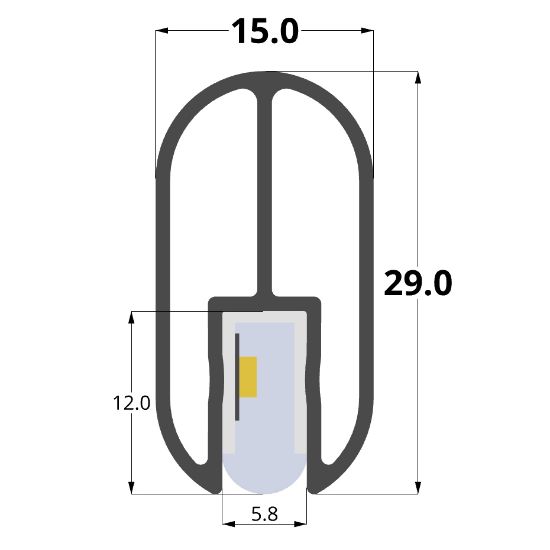Image de Profilé en aluminium pour armoire 15x29mm, 2 mètres