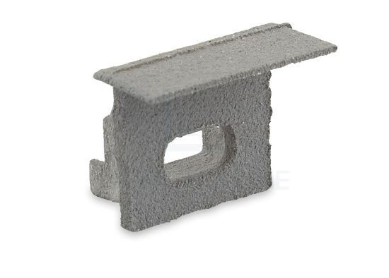 Image de Embout gris avec trou pour câble d'alimentation pour profil en aluminium encastré RE11-16