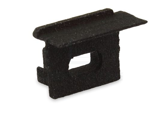 Image de Embout noir gauche avec trou pour câble d'alimentation pour profil en aluminium encastré RE12-16