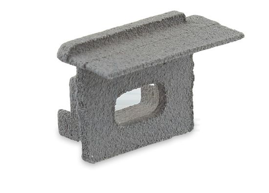 Image de Embout gris gauche avec trou pour câble d'alimentation pour profil en aluminium encastré RE12-16