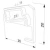 Image de Embout blanc gauche pour profilé en aluminium pour étagère SH01-03