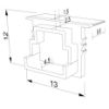 Image de Embout gris pour profil en aluminium encastré RE11-16