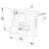 Image de Embout noir gauche avec trou pour câble d'alimentation pour profil en aluminium encastré RE12-16
