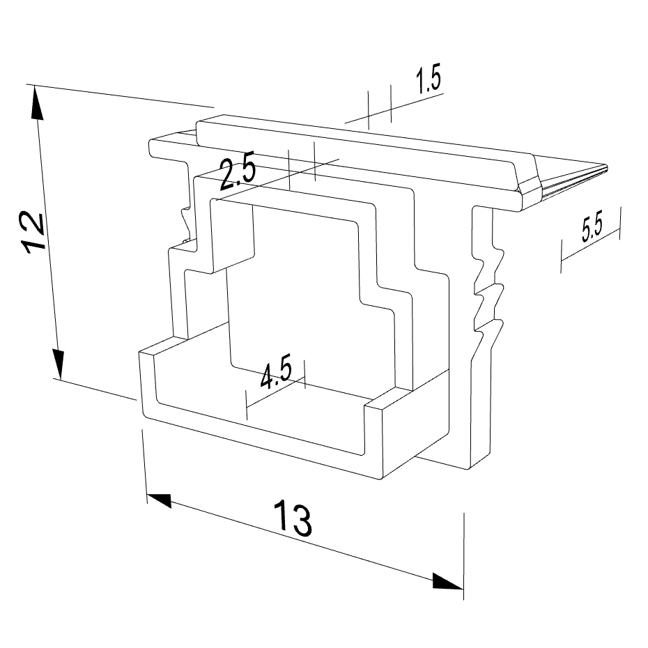 Ledpoint S.r.l. | Embout noir droit pour profil en aluminium encastré ...