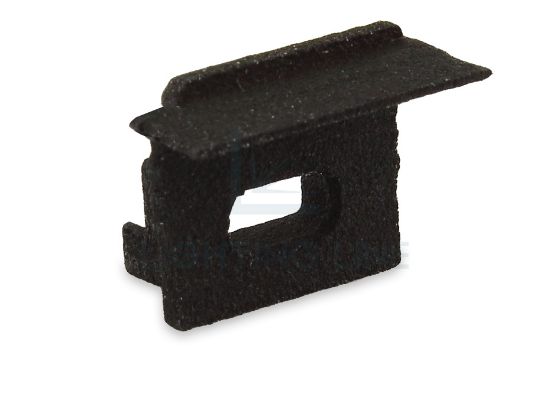 Image de Embout noir droit avec trou pour câble d'alimentation pour profil en aluminium encastré RE12-16