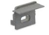 Image de Embout gris droit avec trou pour câble d'alimentation pour profil en aluminium encastré RE12-16