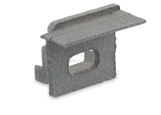 Image de Embout gris droit avec trou pour câble d'alimentation pour profil en aluminium encastré RE12-16