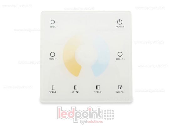 Image de Télécommande murale RF2.4G, CCT, slim, blanche, alimentée par batterie, mono-zone