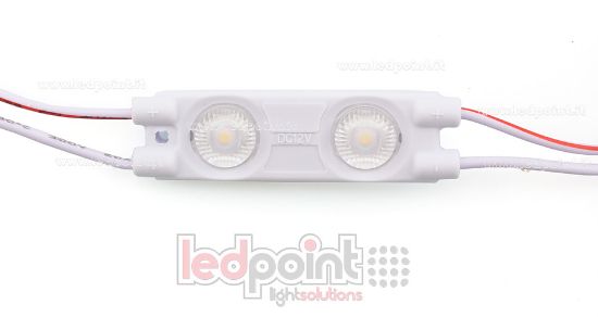 Image de Module 2 led 2835, 0,72W 12V, blanc chaud 3000-3500K, IP65 avec lentille 165°