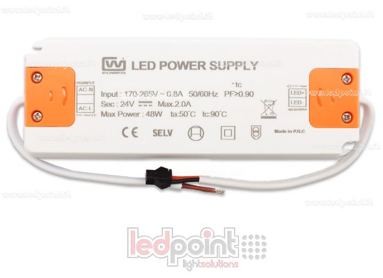 Image de Transformateur ultra thin 48W 24V avec câbles