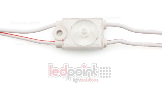 Image de Module led 2835, 0,5W 24V, blanc chaud 3000K, IP65 avec lentille 175°