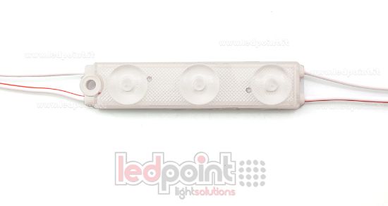 Image de Module 3 led 2835, 1,08W 24V, blanc froid 6000-6500K, IP65 avec lentille 175°