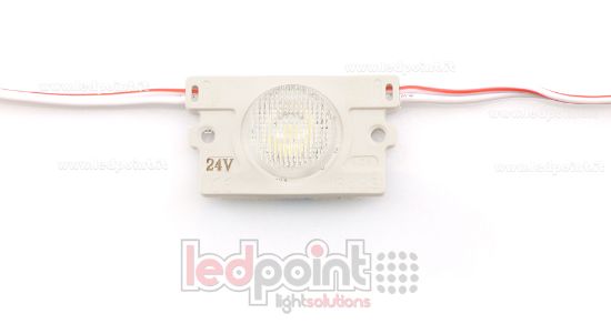 Image de Module led 2835, 1,4W 24V, blanc chaud 3000K, IP65 avec lentille 18°*50°