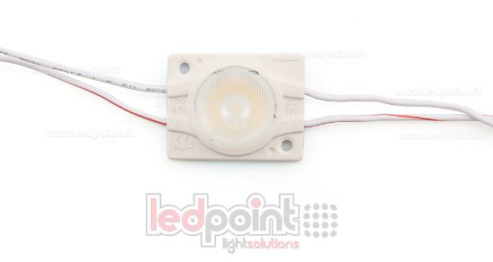 Image de Module led 3030 Philips 2,4W 12V, blanc chaud 2700-3300K, IP65 avec lentille 18°*45°