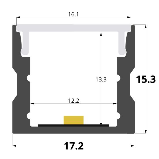 Image de Profilé en aluminium 17x15mm
