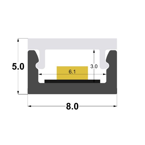Image de Profilé en aluminium 8x5mm