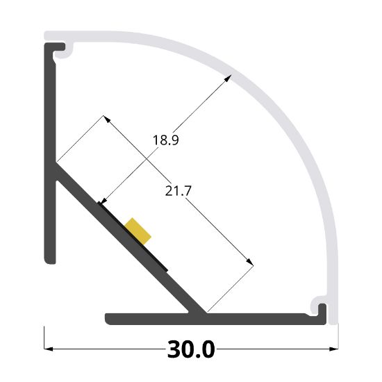 Image de Profilé aluminium angulaire 30mm avec rainure postérieure
